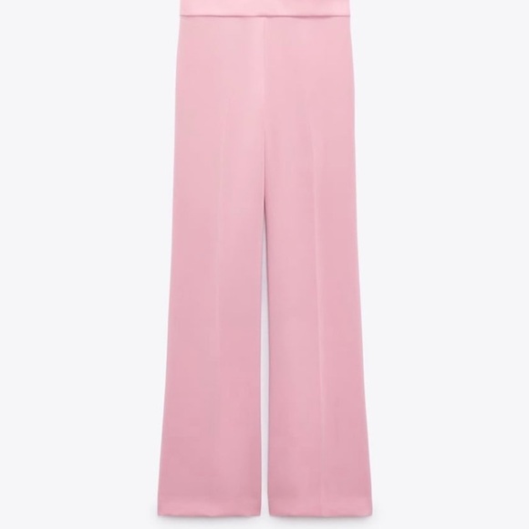 ZARA FLUID HIGH WAIST PANTS PINK SZ. MEDIUM - Picture 4 of 6